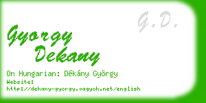 gyorgy dekany business card
