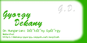 gyorgy dekany business card